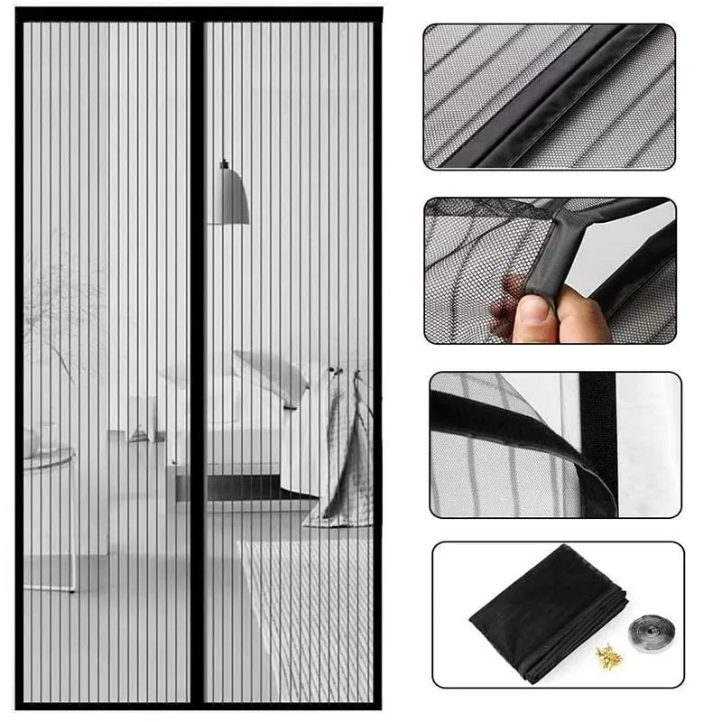 2024 New Magnetic Screen Door Curtain Anti-Mosquito Net Fly Insect Screen Mesh Automatic Closing 5 Size Easy Installation 1PC