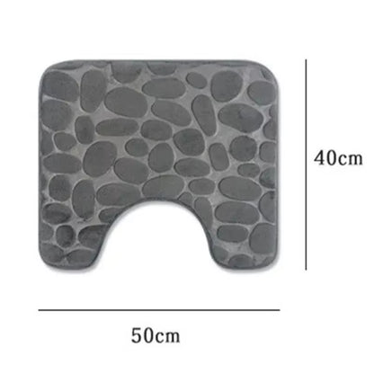 1 Embossed Pebble Bath Rug, Memory Foam Absorbent Floor Mat, Non-Slip Door Rug, Indoor Floor Mat, Bathroom Accessories