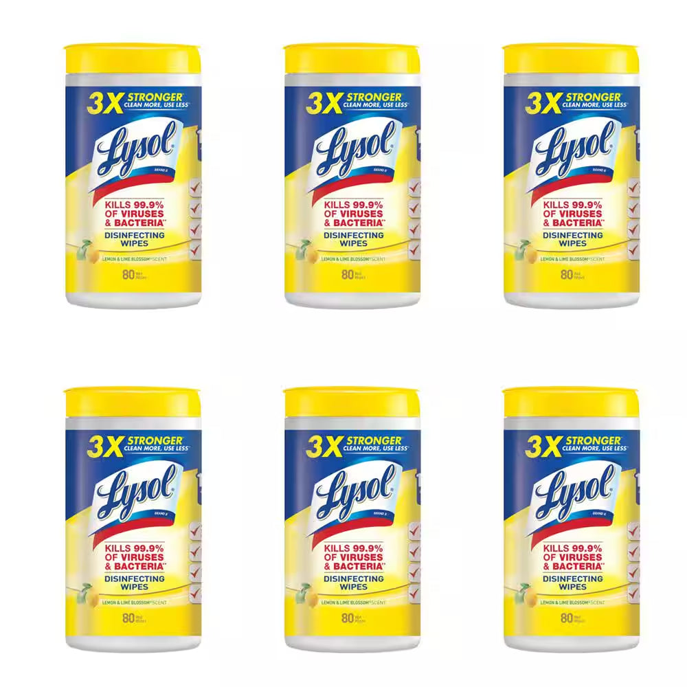 80-Count Lemon and Lime Blossom Disinfecting Wipes (6-Pack)