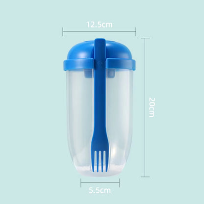 Portable Salad Cup with Fork and Lid Convenient Breakfast Shaker Bottles for Girls and Students Fruit Fat Loss Cup