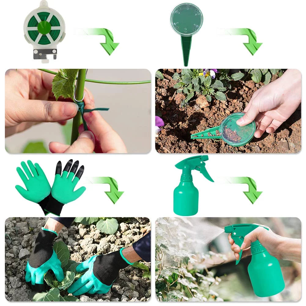 111Pcs Garden Tools Set Succulent Tools Set, Heavy Duty Aluminum Manual Garden Kit Outdoor Gardening Gifts Tools for Men Women